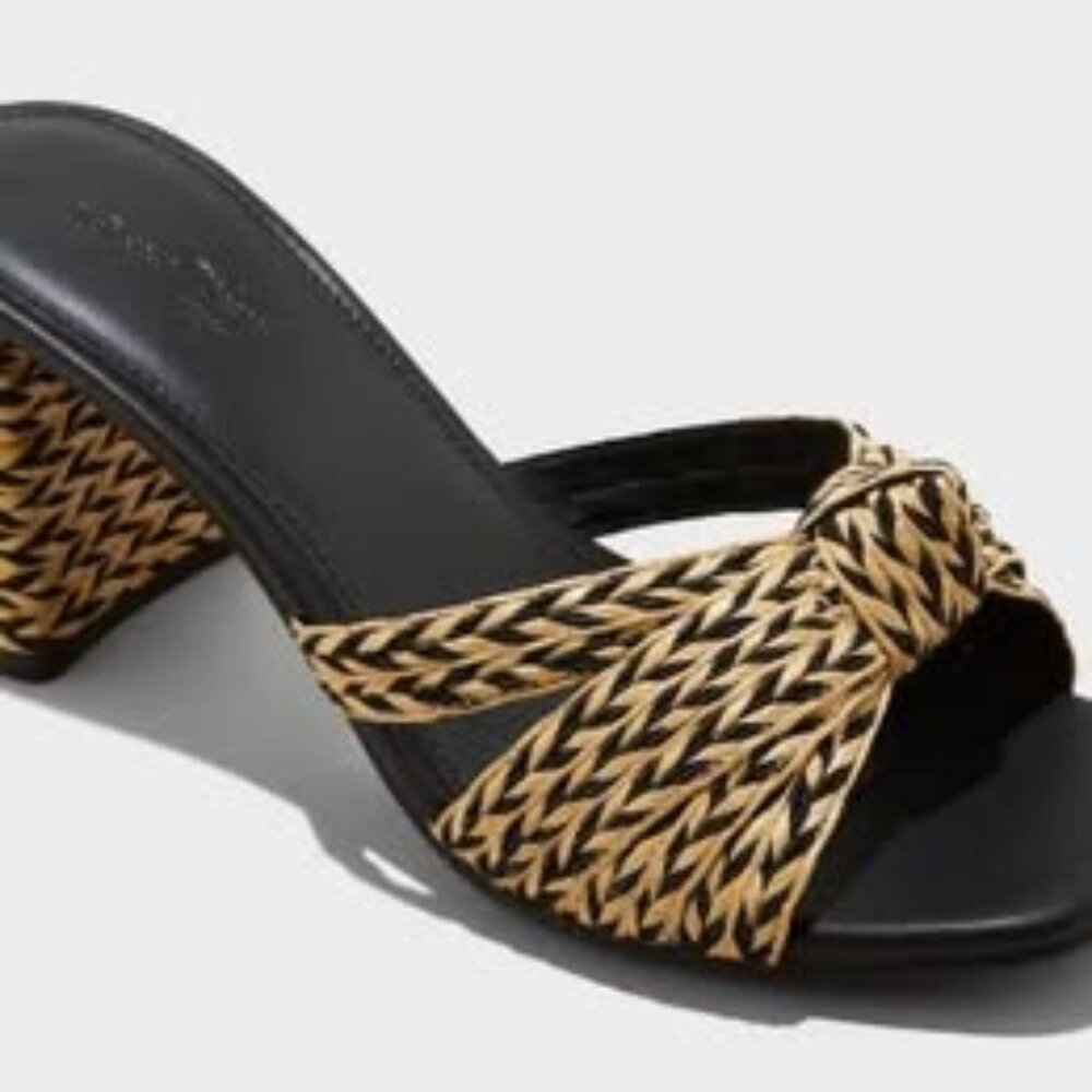 Aaliyah Raffia Strappy Knot Sandal Heels- Size 7.5 & 8